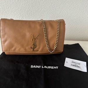 Saint Laurent Medium Kate Suede/Leather Reversible Shoulder Bag